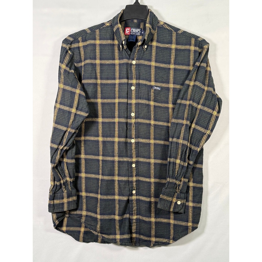 Chaps Ralph Lauren Men's Plaid Button Down Shirt Long Sleeve Cotton‎ Size Medium